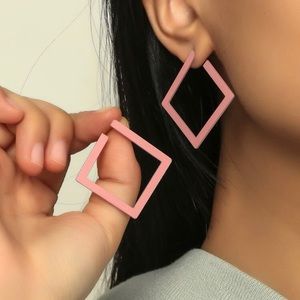 Minimalist Square Hoop Geometrical Earrings